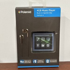 NEW - Polaroid PMP120-4BL Built-In Sports Clip Touch Screen Mp3 Player